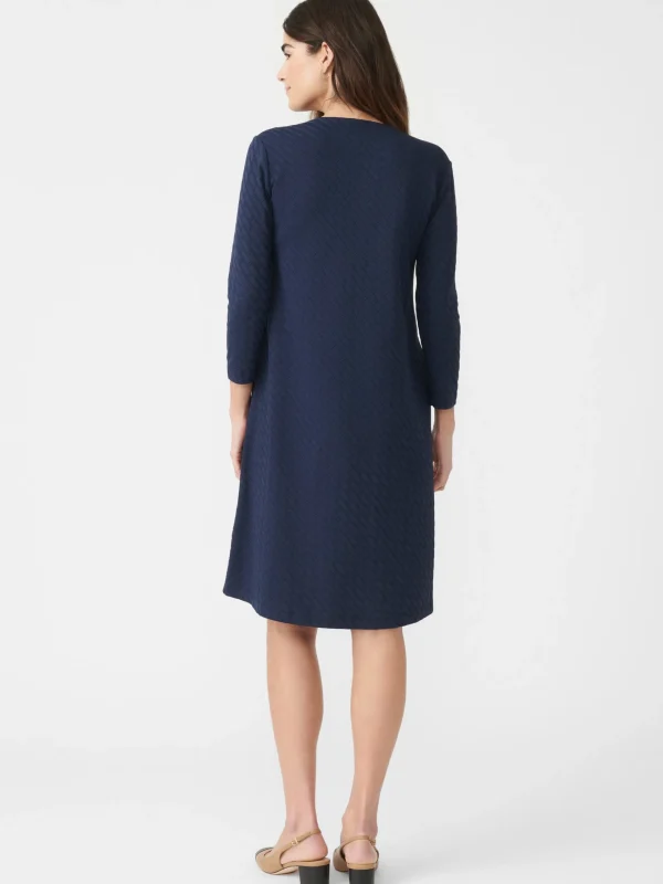 Clearance J. McLaughlin Octavia Dress In Fernwood Geo Jacquard Navy