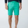 Best Sale J. McLaughlin Oliver 9" Embroidered Shorts In Tennis Racket Kelly Green