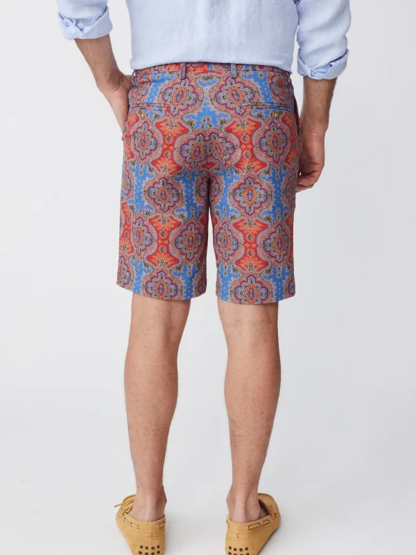 Flash Sale J. McLaughlin Oliver 9" Shorts In Barros Beach Blue/Red