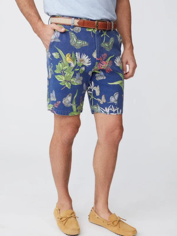 New J. McLaughlin Oliver 9" Shorts In Jardin Mariposa Navy/Multi