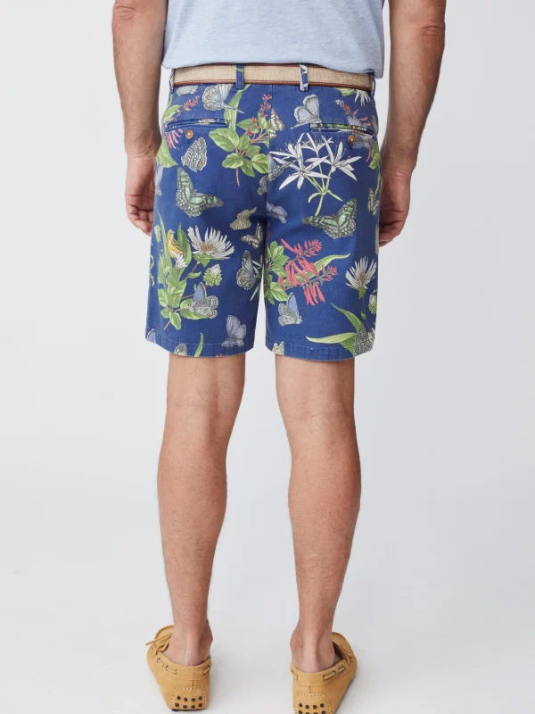 New J. McLaughlin Oliver 9" Shorts In Jardin Mariposa Navy/Multi