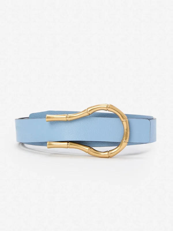 Cheap J. McLaughlin Olympia Reversible Leather Belt Navy/Powder Blue