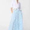 Cheap J. McLaughlin Ophelia Maxi Skirt In Mini Bloomsbury White/Blue