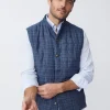 Outlet J. McLaughlin Orson Linen Vest In Glen Plaid Blue/Navy