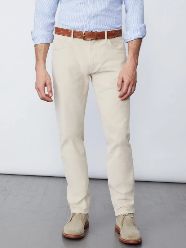 Outlet J. McLaughlin Parker 5-Pocket Straight Pants In Italian Stretch Cord Stone