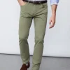 New J. McLaughlin Parker 5-Pocket Straight Pants In Stretch Cotton Sateen Olive