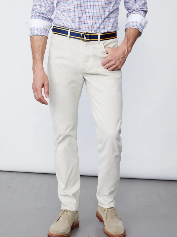 Outlet J. McLaughlin Parker 5-Pocket Straight Pants In Italian Stretch Bedford Cord Stone