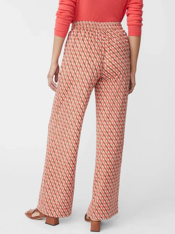 Shop J. McLaughlin Pasha Pants In Mini Fernwood Geo Coral/Brown