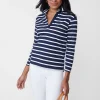 Best Sale J. McLaughlin Poe Shirt In Stripe Navy/White