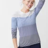 New J. McLaughlin Poet Sweater In Stripe Blue/Gray