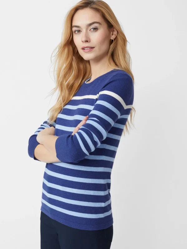 Fashion J. McLaughlin Poet Sweater In Stripe Navy/Multi