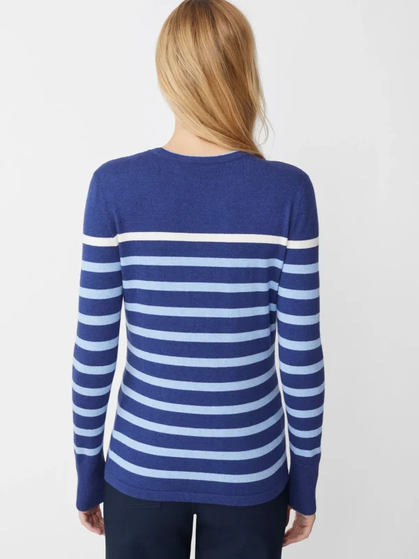 Fashion J. McLaughlin Poet Sweater In Stripe Navy/Multi