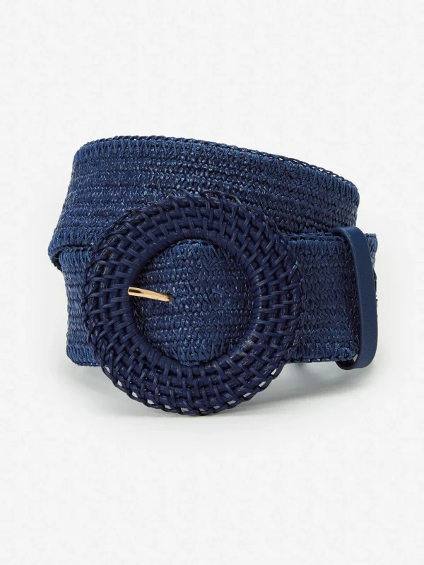 Store J. McLaughlin Popie Grasscloth Belt Navy