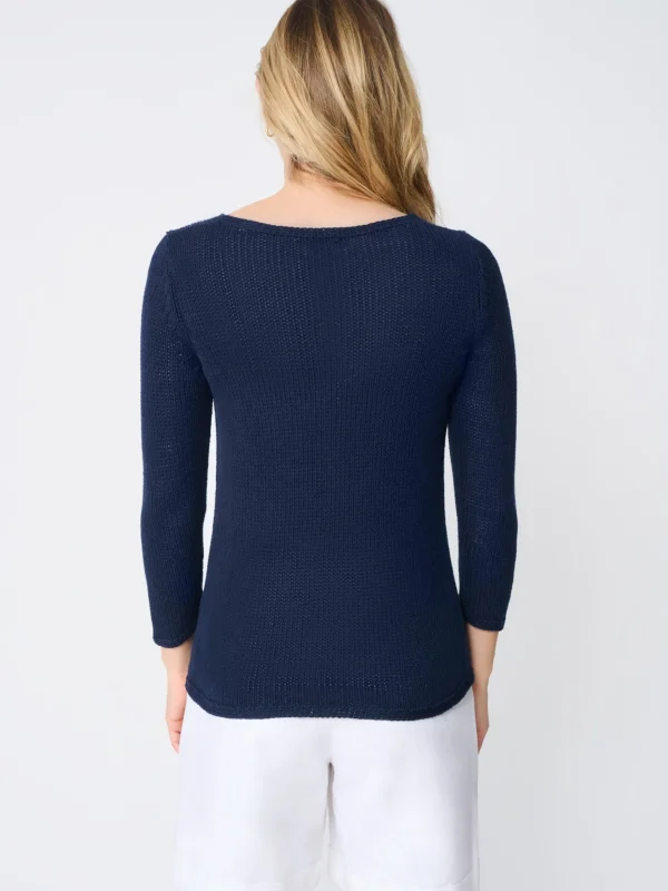 Cheap J. McLaughlin Raelyn Linen Blend Sweater Navy