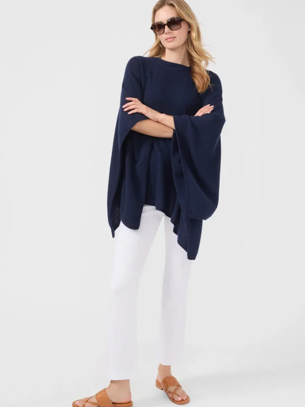 New J. McLaughlin Rale Cashmere Poncho Navy