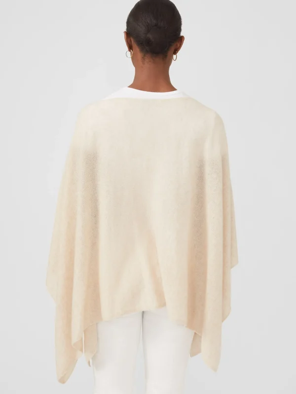 Store J. McLaughlin Rale Cashmere Poncho Light Heather Oatmeal