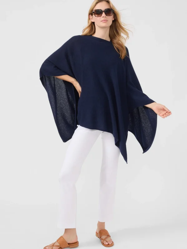 New J. McLaughlin Rale Cashmere Poncho Navy