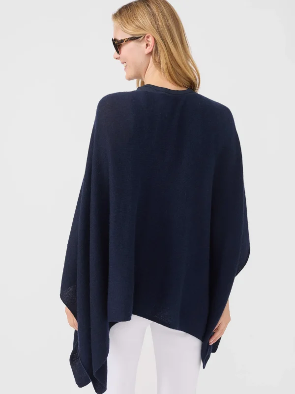 New J. McLaughlin Rale Cashmere Poncho Navy