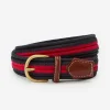 Discount J. McLaughlin Ray Belt In Stripe Navy/Red