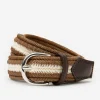 Shop J. McLaughlin Ray Belt In Stripe Brown/Off White