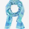 Clearance J. McLaughlin Reed Scarf In Paintbrush Plaid Blue/Aqua