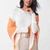 Best J. McLaughlin Rochelle Cashmere Wrap Light Orange/Chalk White