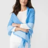 Hot J. McLaughlin Rochelle Cashmere Wrap Marine/Light Blue