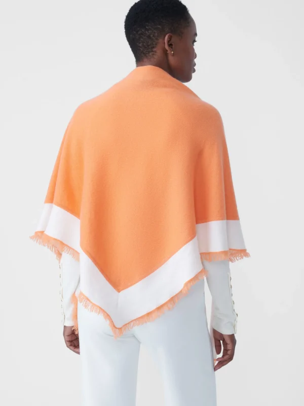 Best J. McLaughlin Rochelle Cashmere Wrap Light Orange/Chalk White