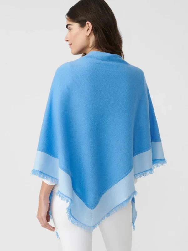 Hot J. McLaughlin Rochelle Cashmere Wrap Marine/Light Blue