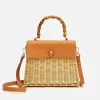 New J. McLaughlin Royalton Wicker Handbag Natural