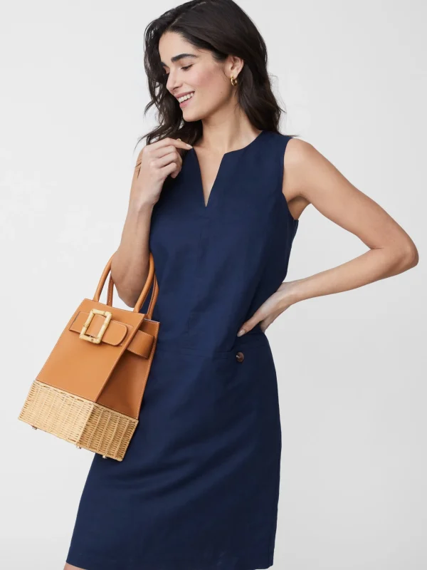 Hot J. McLaughlin Rue Linen Dress Navy