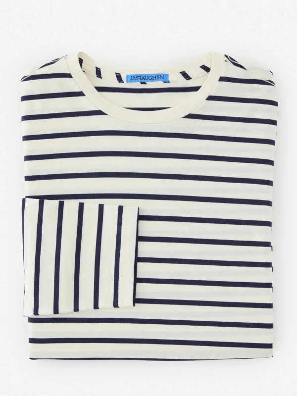 Clearance J. McLaughlin Ryan Tee In Weston Off White/Navy