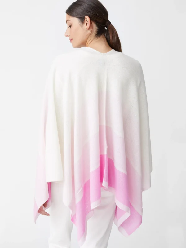 Clearance J. McLaughlin Sadie Cashmere Wrap In Block Stripe Off White/Pink