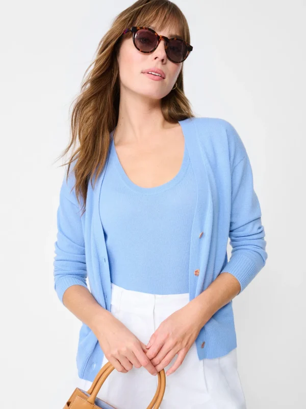 Outlet J. McLaughlin Sandi Cashmere Cardigan Soft Blue