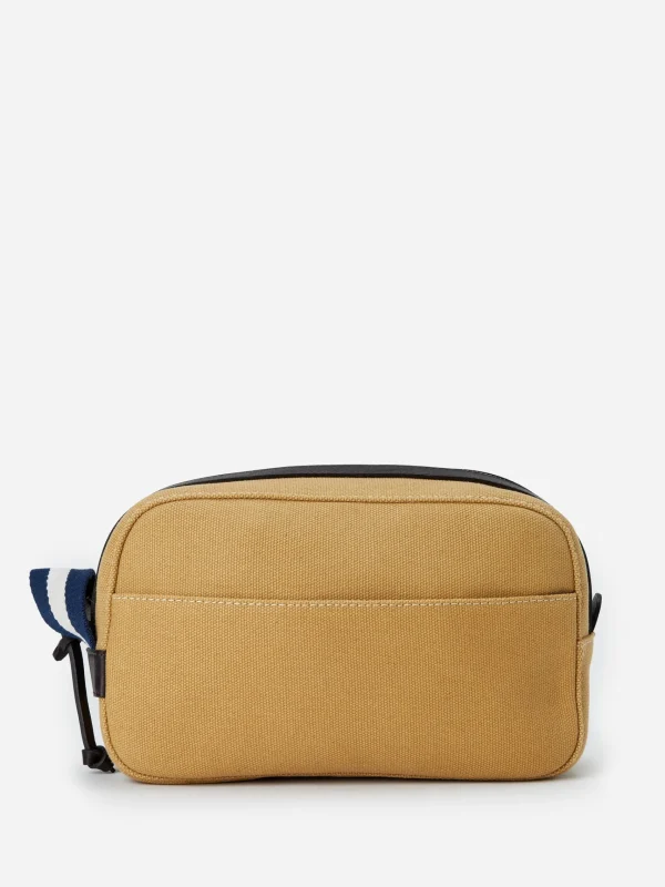 Store J. McLaughlin Shawn Canvas Dopp Kit Khaki/Navy