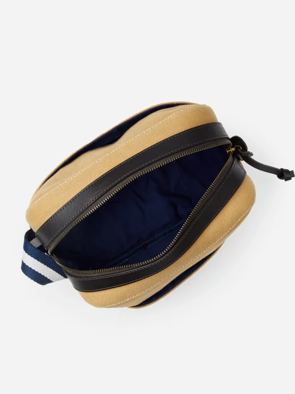 Store J. McLaughlin Shawn Canvas Dopp Kit Khaki/Navy