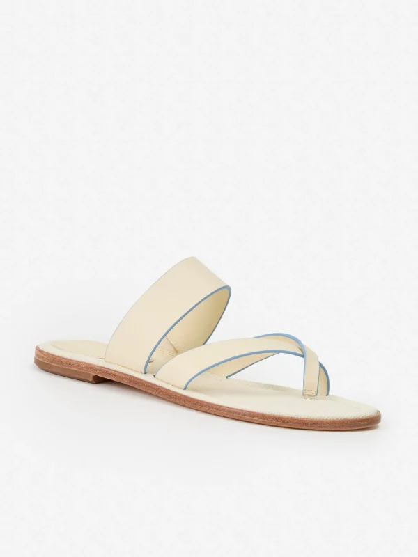 Best Sale J. McLaughlin Shay Leather Sandals Cream/Blue