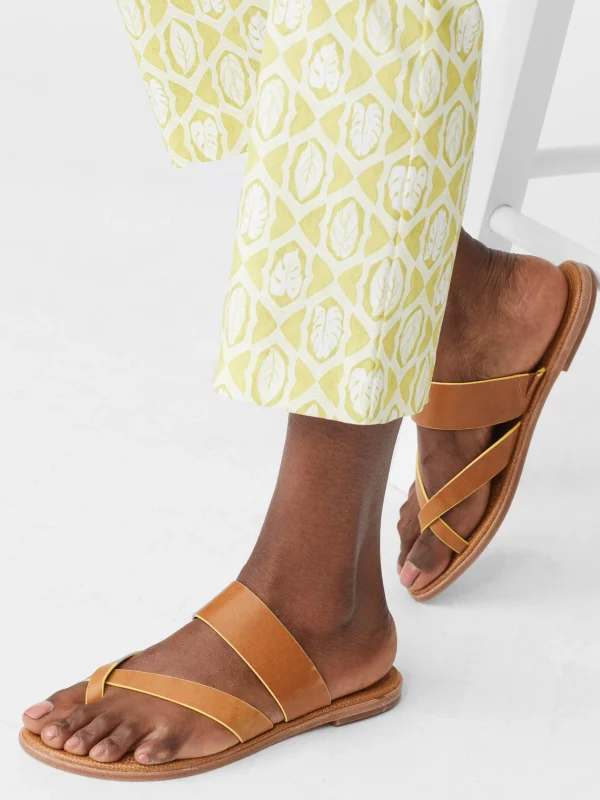 Cheap J. McLaughlin Shay Leather Sandals Brown/Yellow