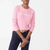 Cheap J. McLaughlin Shield Cashmere Sweater In Boca Grande Pink/White