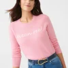 Outlet J. McLaughlin Shield Cashmere Sweater In Ocean Reef Pink/White