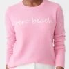 Store J. McLaughlin Shield Cashmere Sweater In Vero Beach Pink/White