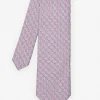 Shop J. McLaughlin Silk Tie In Linked Chain Light Pink/Multi