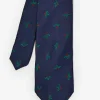 Hot J. McLaughlin Silk Tie In Mistletoe Navy/Green