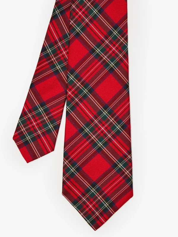 Hot J. McLaughlin Silk Tie In Plaid Red Multi