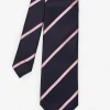 Clearance J. McLaughlin Silk Tie In Stripe Navy/Pink