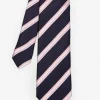 Cheap J. McLaughlin Silk Tie In Stripe Navy/Light Pink/White