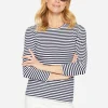 Online J. McLaughlin Sinclair Tee In Stripe White/Navy