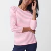 Flash Sale J. McLaughlin Sinclair Tee In Stripe Mid Pink/White