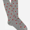 New J. McLaughlin Socks In Heart Medium Heather Grey/Red