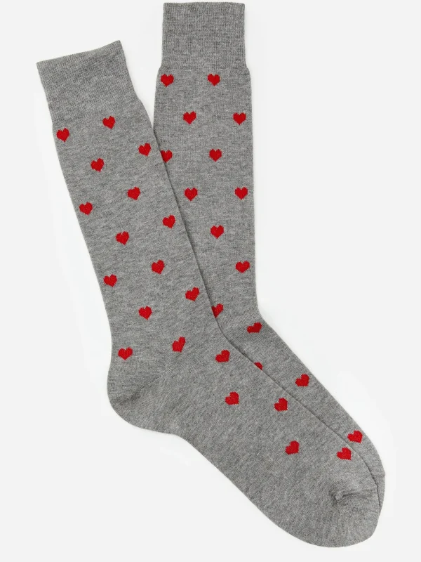 Best J. McLaughlin Socks In Heart Gray/Red